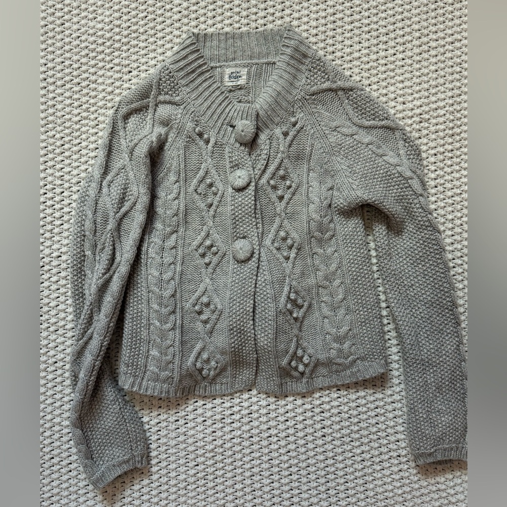 Mini Boden Gray Cable Knit Cardigan 9/10